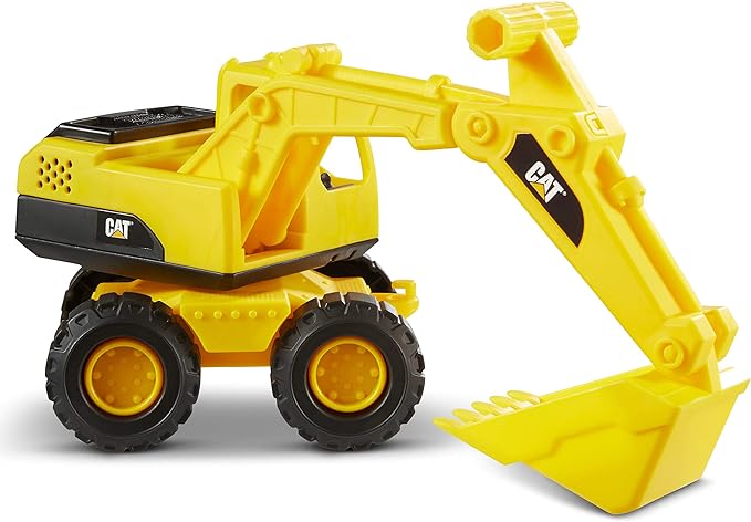 Cat Construction Fleet 10” Excavator Toy – Heavy‑Duty Plastic, Working Boom & Bucket, Free‑Rolling Wheels, Indoor/Outdoor Sandbox Vehicle for Toddlers & Kids Ages 2 +