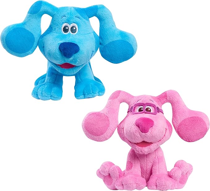 Blue’s Clues & You! 7-inch Beanbag Plush Blue & Magenta 2-Pack, Stuffed Animals, Dog