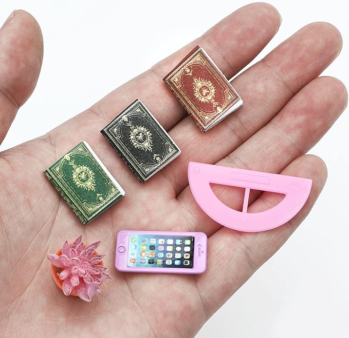 ONEST 50 Pieces Mini House School Supplies Mini School Accessories Miniature House Home Miniature Model DIY Accessories