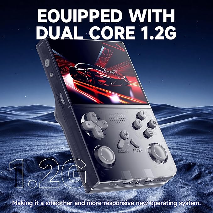 R40 Retro Handheld Game Console - Open Source System,3.5" IPS Screen, 18,000+ Classic Games, 128G TF Card, 3000mAh Battery, Portable Gaming Player for Travel, Retro Gaming Console, Black