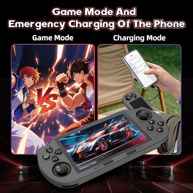 SF3000 Retro Handheld Game Console,20000+ Games,Retro Gaming Console,E-Book/Music/Video Playback/Emergency Charging of Phone,14 Emulators,4.5-Inch IPS Screen,Dual Core Processor (Black)