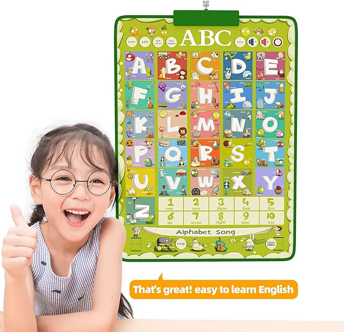 Educational Talking Toy Animals Sound Wall Chart Piano Music Poster Kids Montessori Toys Interactive Educational Toy Learning Gift for Toddlers 2-4