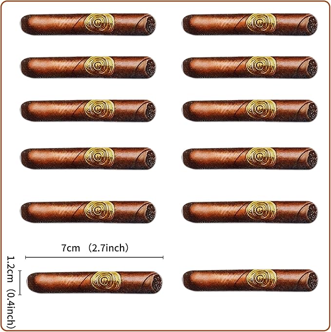 Ercadio 55 PCS Edible Flat Cigarettes Party Cupcake Toppers Picks Tobacco for Father's Day Cake Drink Topper Favor for Cigarettes Theme Summer Family Party Decor Supplies