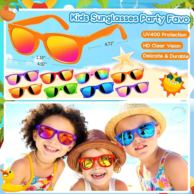 Pool Party Favors and Beach Party Favors 168pcs Summer Party Toys for Kids,Including Beach Balls, Sunglasses, Bubble Wands Party Supplies for Summer Birthday Ages 4-8 8-12
