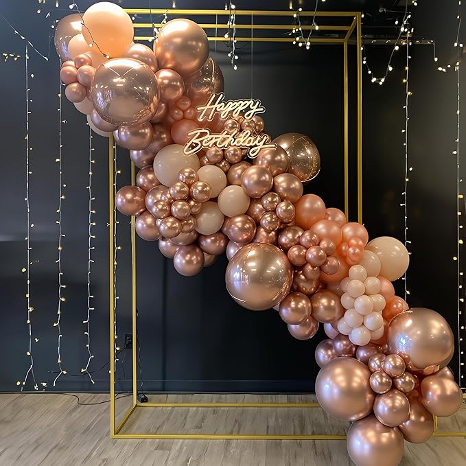 Rose Gold Balloons Garland Arch Kit 18 10 5 In Rose Gold Heart Foil Balloon Pearl White Chanmpagne Rosegold Confetti Balloons for Girls Women Mothers Day Bridal Baby Shower Birthday Party Decor