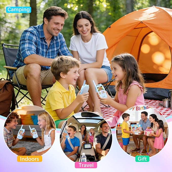Video Walkie Talkies for Kids Toys, Birthday Gifts for Grandkids, 2 Pack HD Kids Walkie Talkies Long Range Toddler Camera Games, Parent-Child Interaction Girl Outdoor Toys
