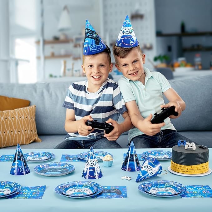 WERNNSAI Birthday Party Hats - 12 Pcs Birthday Party Supplies Cone Hat Headbands Colorful Paper Party Hats for Kids