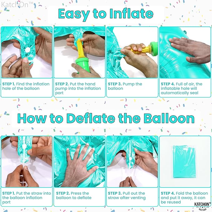 KatchOn, Huge Aqua Blue 0 Balloons - 40 Inch | Turquoise Balloons | Teal Number 0 Balloon | Turquoise Number Balloons for Mermaid Birthday Decorations | Aqua Decorations, Ocean Themed Birthday Party