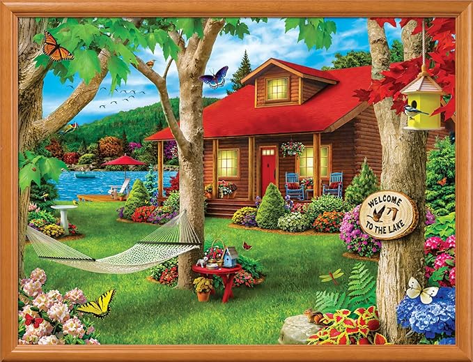 Masterpieces 750 Piece Jigsaw Puzzle for Adults and Family - Lakeside Retreat - 18"x24"
