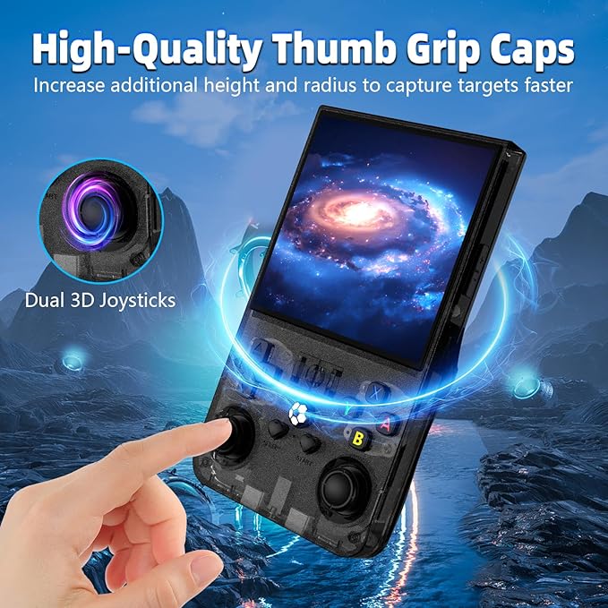 R36MAX Retro Gaming Console, Retro Handheld Games Console with 64GB TF Card, Portable Hand Held Open Source Linux System, 4.0 inch IPS HD Screen Video Game Consoles, 4000mAh Battery (Black)