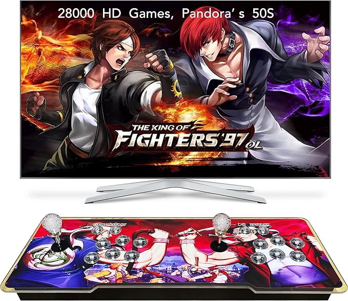 [32000 Games in 1 78S Pandora Box Arcade Game Console Compatible PC & Projector & TV,3D Games 1-4 Players Double Joystick Favorite List Game Category Save/Search/Hide/Pause
