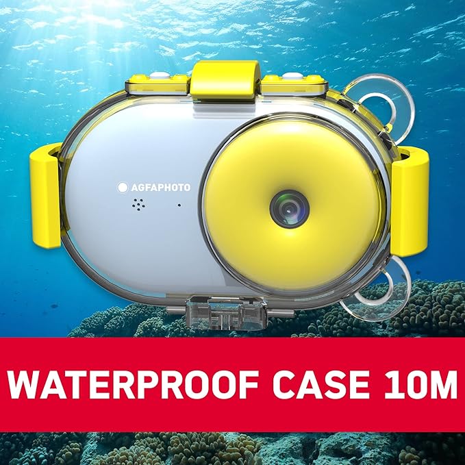 AGFA Photo Realikids Cam Waterproof - Kids Camera, Dual Lens, Selfie Mode, 2.4 inch LCD Screen, Photo Filters, 10m Waterproof Case, Lithium Battery