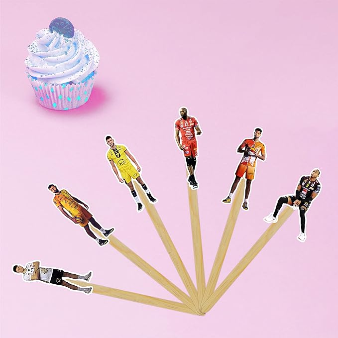 Volleyball Cupcake Topper – Sports Theme Cupcake Topper for Birthday Celebrations and Team Parties, Volleyball Inspired Decorative Cake Topper for Dessert Tables.