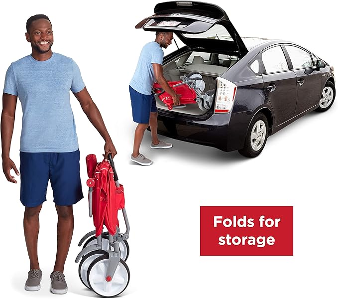Radio Flyer Beach & Boardwalk 3-in-1 EZ Fold Wagon, for Kids 1.5+, UV Shade, One-Hand Flat Fold, Seats 2 or Converts to Bench, DuraClean Fabric, Beach Tires, 150 lb Capacity, Wagon for Kids & Cargo