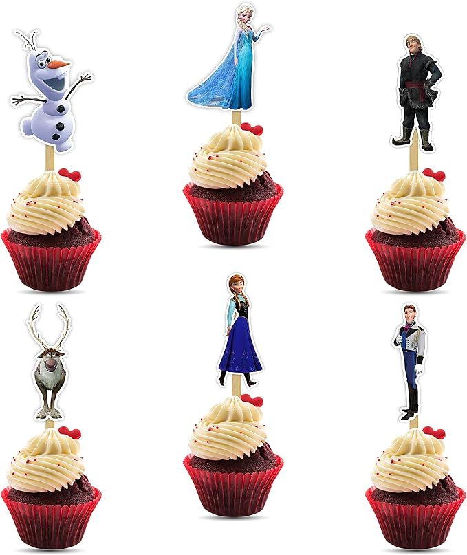 Frozn Cupcake Topper – Winter-Themed Decorative Party Picks for Birthday Cupcakes, Dessert Tables, Snow-Inspired Celebrations, Event Styling, Themed Parties, and Special Occasion Decorations