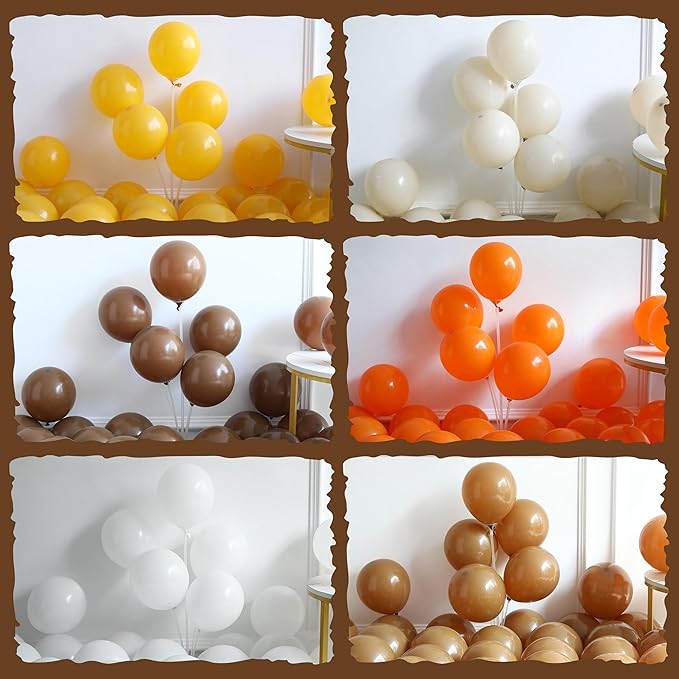 Capybara Birthday Decorations, 171pcs Brown Orange Beige Daisy Balloon Arch with Cute Animal Foil Balloons for Capybara Party Supplies Gender Reveal Baby Shower Kids Birthday Party Decor