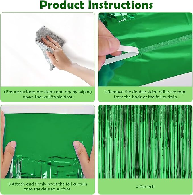 OHOME St Patricks Day Decorations - Green Party Backdrop Streamers | St Patricks Day Decor for Indoor Outdoor - St Patty's Day Accessories for Door Wall - St Patricks Day Banner,2 Pack