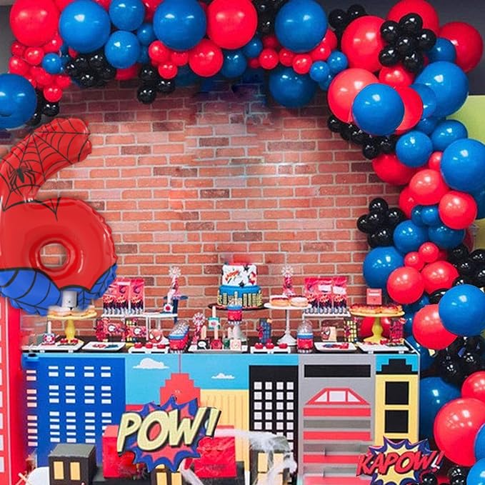 40 Inch Giant Spider Theme Number Foil Balloons Large Number 6 Balloons Kids Party Balloons Birthday Party Decorations Supplies Number 0-9 Available for Kids' Birthday Anniversary Party