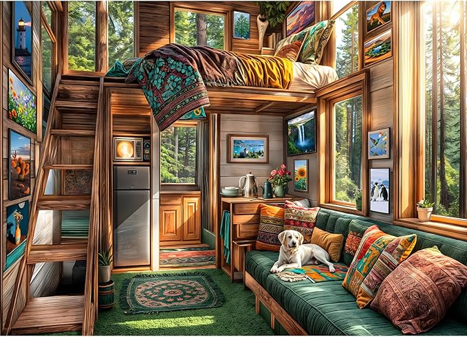 Forest House Puzzles for Adults 1000 Piece, Jigsaw Puzzles for Adults, Adult Challenging Game Toys, Impossible Puzzle, Family Decoration Puzzle