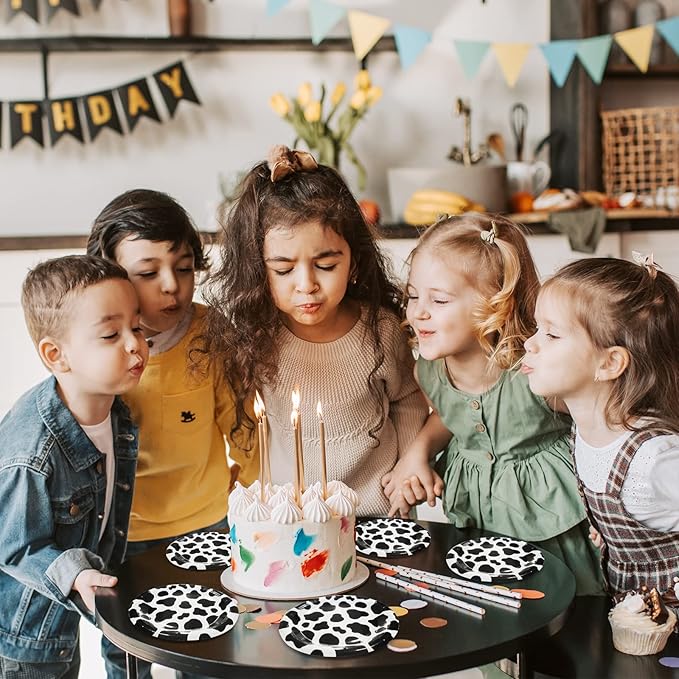 100 Pcs Cow Print Birthday Party Supplies,Includes 50 Pcs Cow Plates and 50 Pcs Cow Napkins,Disposable Cow Theme Party Supplies,Cow Theme Birthday Party Decorations (Cow Paper Plate)