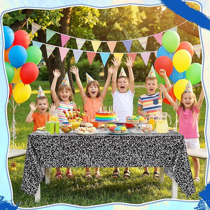 Frienda 4 Pcs Back to School Party Tablecloths 54 x 108 Inch Large Disposable Rectangular Notebook Eraser Tablecloth First Day of School Tablecloth for Kindergarten Party Supplies Table Decoration