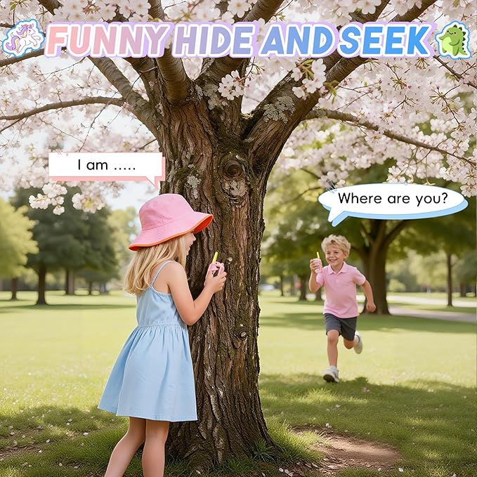 Video Walkie Talkies for Kids,ELFEYE Handheld Rechargeable Video/Voice Call Children Walkies Talkies,Toddler Toy for Indoor Outdoor Games,Camping Hiking,Gift for Kids Ages 3-12 (Pink/Pink)