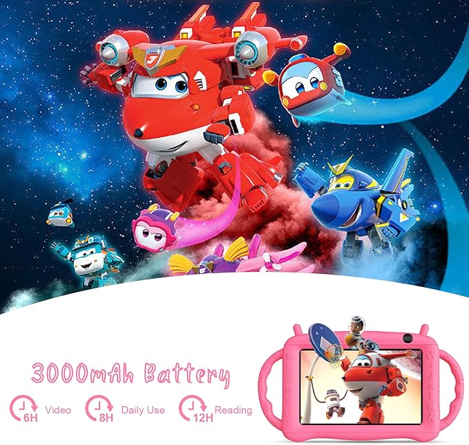 7 inch Tablet for Kids 2-10, Educational Learning Toddler Tablet Android 12 with Shockproof Case, 2GB RAM+32GB ROM, Parental Control, Dual Camera, Gift for Boy Girl