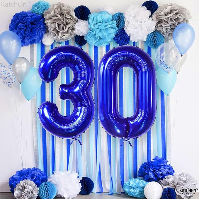 KatchOn, Giant Navy Blue Number 0 Balloon - 40 Inch | 0 Navy Blue Balloons | 0 Navy Blue Number Balloon, Blue Birthday Decorations | Mylar numbers, Make 10, 30, 50, 100 Balloon Numbers