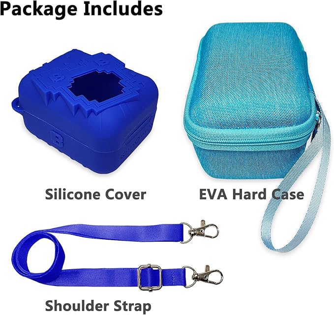 JCHPINE Hard Carrying Case and Silicone Cover for Bitzee Disney Interactive Digital Pet, Protective Case for Bitzee Disney Virtual Electronic Pets Accessories (Blue)