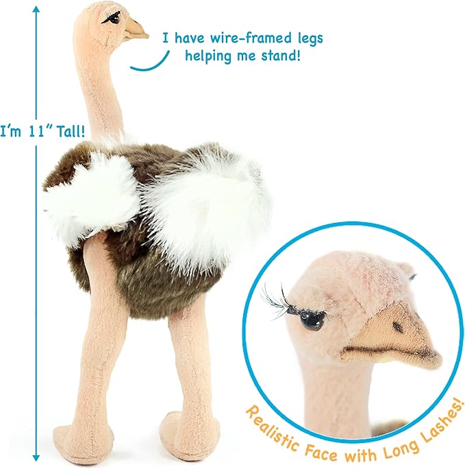Ola The Ostrich - 12 Inch Stuffed Animal Plush