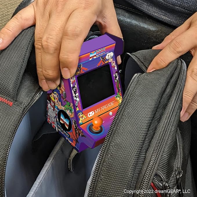 MY ARCADE Data East Hits Nano Player - 4.5" Fully Playable Portable Mini Arcade Machine with 208 Retro Games, 2.4" Screen Color Display
