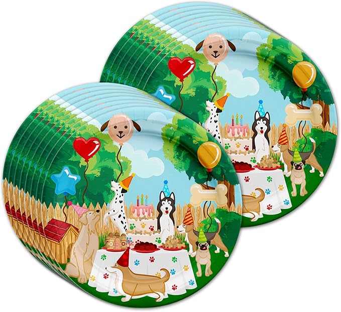 Puppy Dog Party Pups Birthday Party Supplies Set Plates Napkins Cups Kit for 16