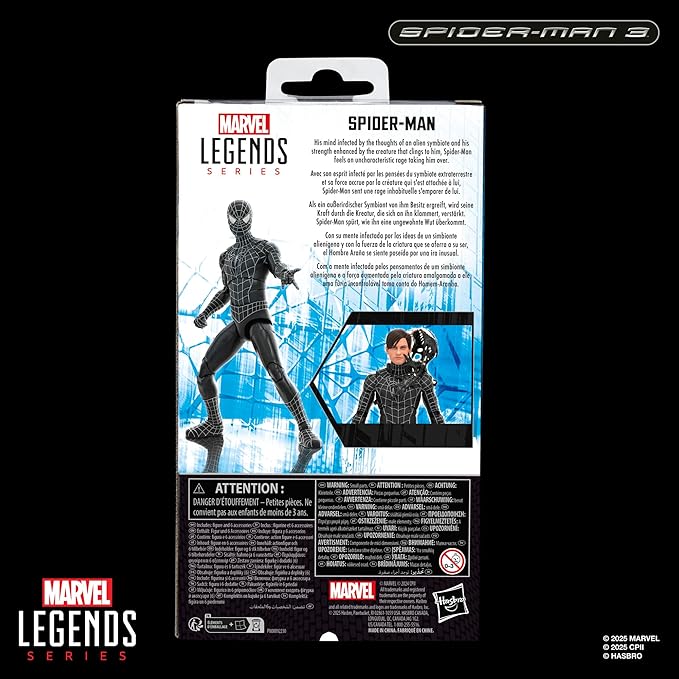 Marvel Legends Series Spider-Man, Spider-Man 3 Collectible 6 Inch Action Figure with Symbiote Accessories