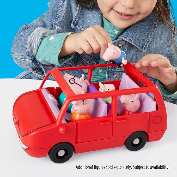 Peppa Pig Peppa's Big Family Car with 2 Figures (Fits 5), Toy Car Playset for Girls and Boys 3 and Up