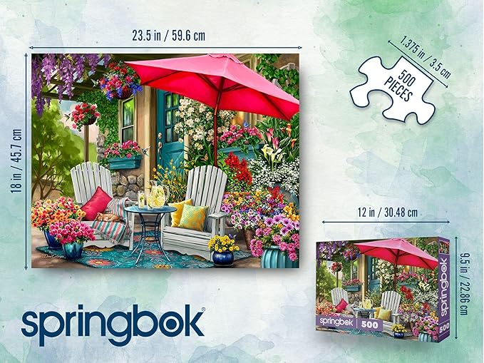 Springbok Sweet Summertime 500 Piece Jigsaw Puzzle for Adults - Poster Now Included - Colorful Flower Puzzle - Unique Cut Pieces - Made in USA