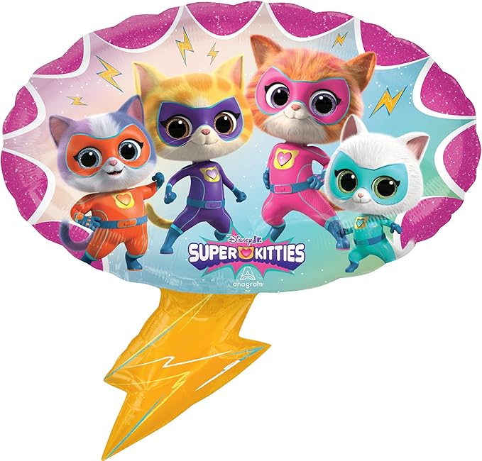Anagram SuperKitties 6th Birthday Party Supplies 7pc Balloon Bouquet Decorations