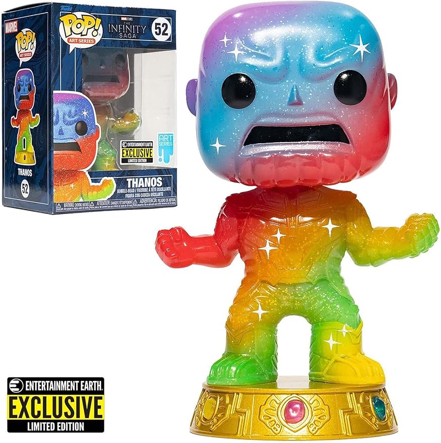 Funko Marvel Infinity Saga Thanos Art Series Pop! Vinyl Figure with Premium Pop! Protector Entertainment Earth Exclusive