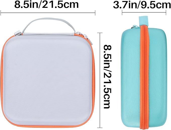 Storage Case Compatible with Yoto Mini Kids Audio Music Player & Yoto Headphones Children Speaker Plays Audiobook Cards Radio (Pink + Off White Case)