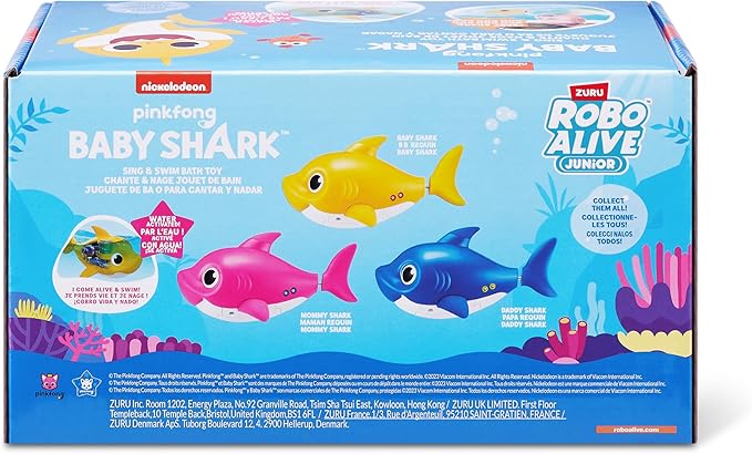 Robo Alive Junior Baby Shark New Silicon Fins Version Singing and Swimming Baby Shark (Yellow) by ZURU