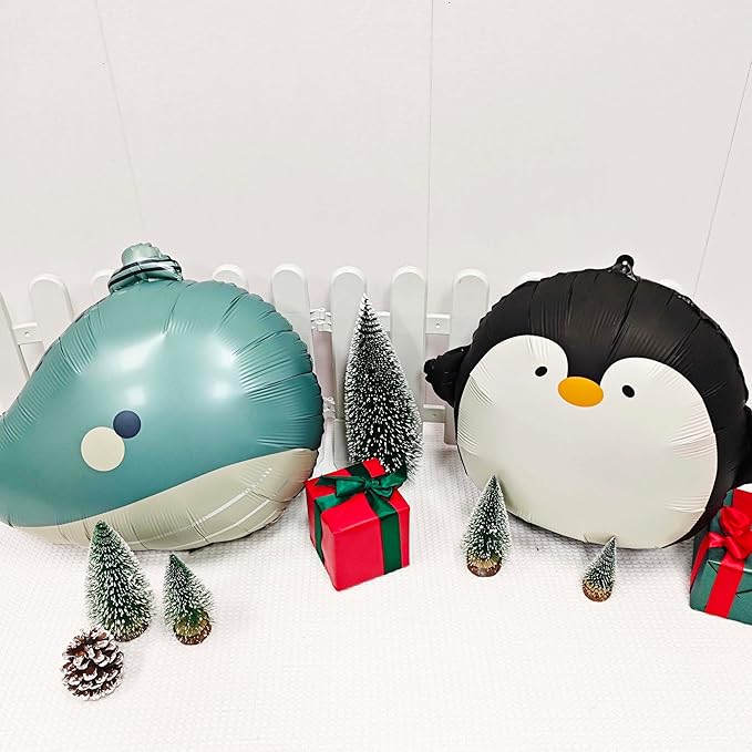 2PCS Cute hat Whale Balloon Big blue whale Foil Mylar Balloons Ocean Balloons for Under The Sea Decorations Kids baby shower party decor Ocean Birthday Themed Party Decorations