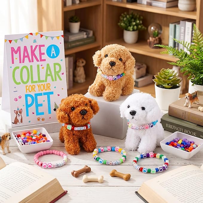 1041 Pcs Adopt a Puppy Pet Party Supplies DIY Kit, Puppy Adoption Station Package Supplies Make a Collar for Your Pet for Dog Birthday Party