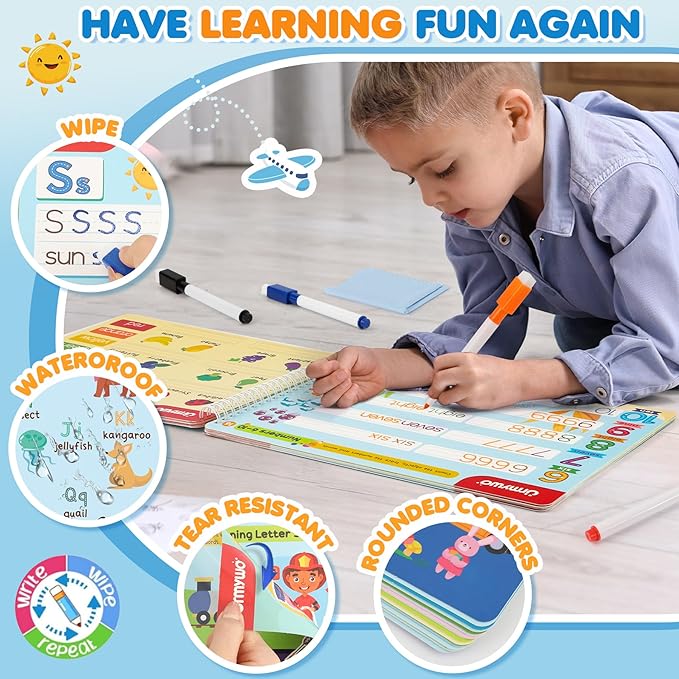 Preschool Learning Activities Kindergarten Workbooks, Toddler Alphabet Learning Educational Toys for 2 3 4 5 Year Old, Writing Practice Tracing Activity Books, Back to School, Easter Basket Stuffers