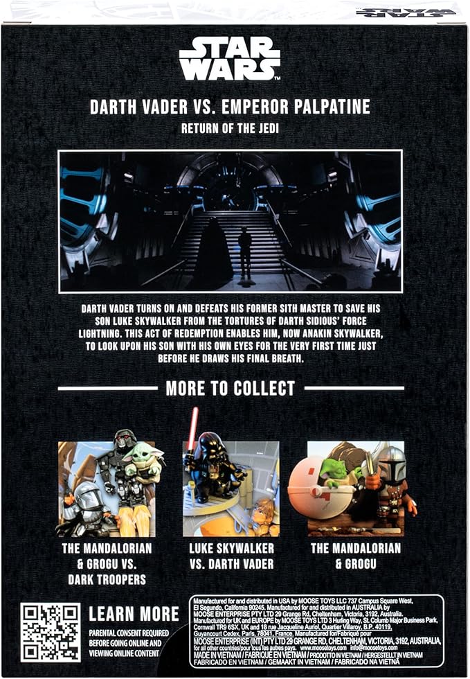 FANDROP - Star Wars: Return of The Jedi™ - Darth Vader vs Emperor Palpatine, Displayable Diorama, Artifacts & Scene Marker to Enhance Any Star Wars Collection, 4 Star Wars FANDROPS to Collect