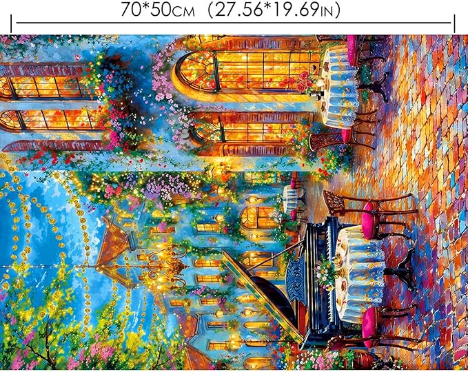 Jigsaw Puzzles for Adults 1000 Pieces, Jigsaw Puzzle 1000 Pieces,Challenging Family Games Gifts，Home Decor Birthday Party Gift Toy for Men Women Elders Seniors, 1:1 Poster-Romantic Piano