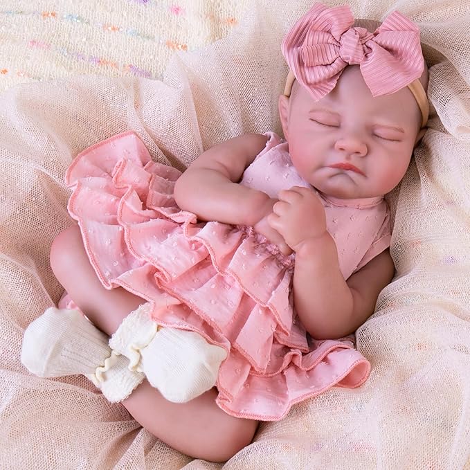 Aori Reborn Baby Dolls Realistic - Lifelike 20 Inches Newborn Baby Doll Girls with Poseable Limbs and Feeding Kit Included, Nice Gift for Kids 3+