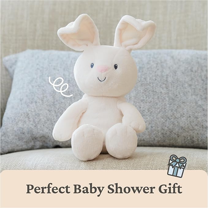 GUND Baby Peek-a-Boo Flora Bunny Plush, Bunny Rabbit Stuffed Animal, Baby Toy for Ages 0 and Up, Cream, 7" (Batteries Not Required)
