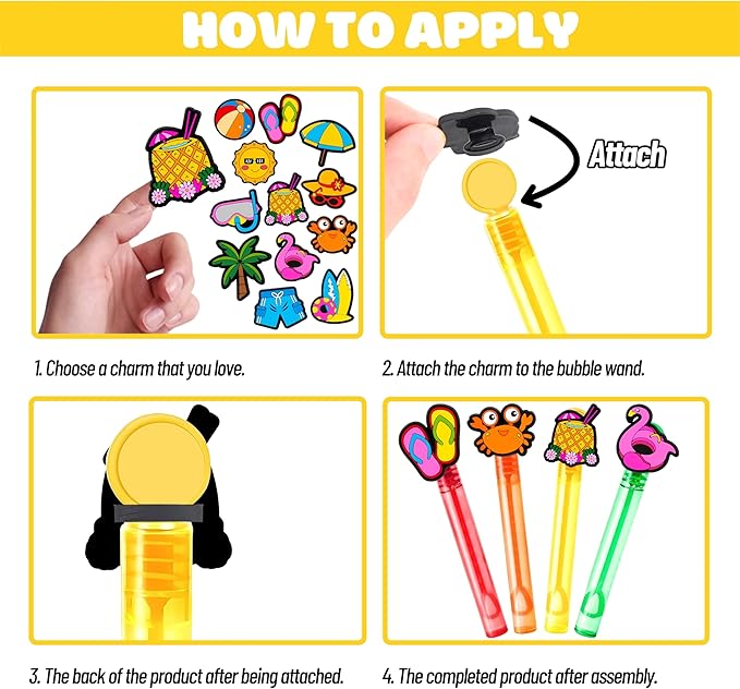 24PCS Summer Bubble Wands for Kids - Party Favors, Goodie Bag Fillers, Pinata Stuffers, Birthday Toys, Class Prizes, Gifts for Toddlers, Boys & Girls