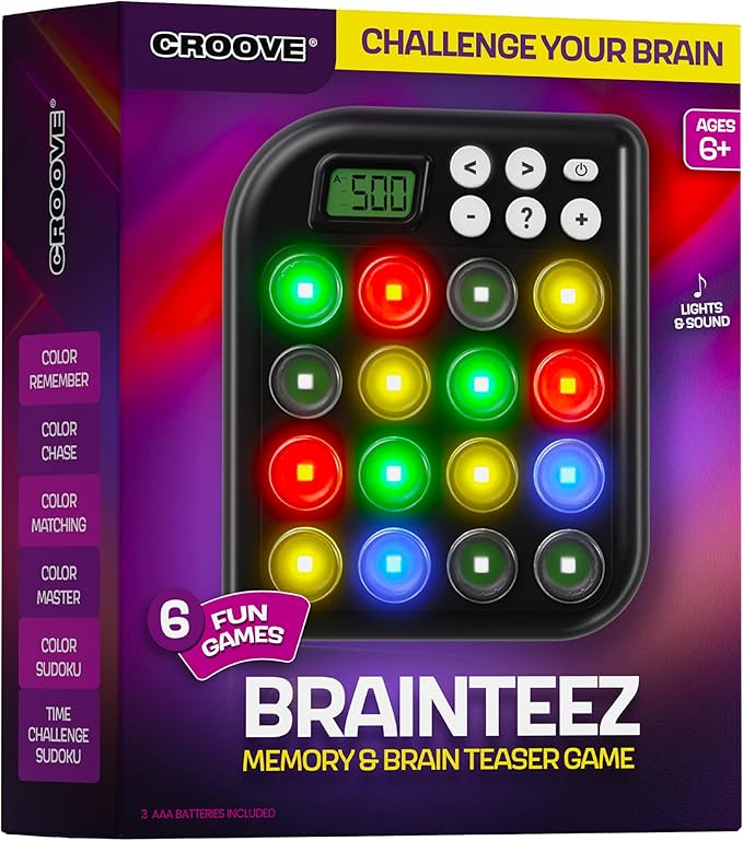 Croove Brain Teasers & Memory Game, 6 Fun Games for Kids, Easter Gifts for Kids, Cool Stocking Stuffers Toys, Best Activities for Boy, Gift Ideas for Boys & Girls Ages 6-8 9 10 11+ Year Old