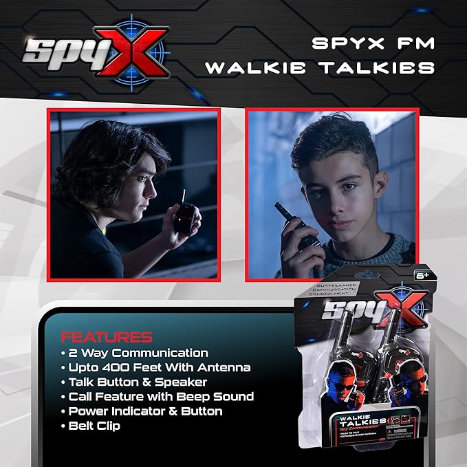 MukikiM SpyX / Spy Walkie Talkies - Made for small hands and doubles as a Spy Toy for Buddy Play. Perfect addition for your spy gear collection!