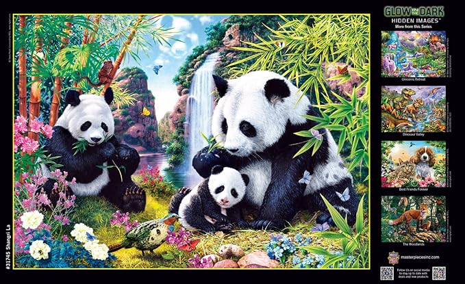 MasterPieces - 500 Piece Jigsaw Puzzle, Glows in the Dark, Hidden Images, Shangri La, Fun for Adults, Family, Kids, 15" x 21"
